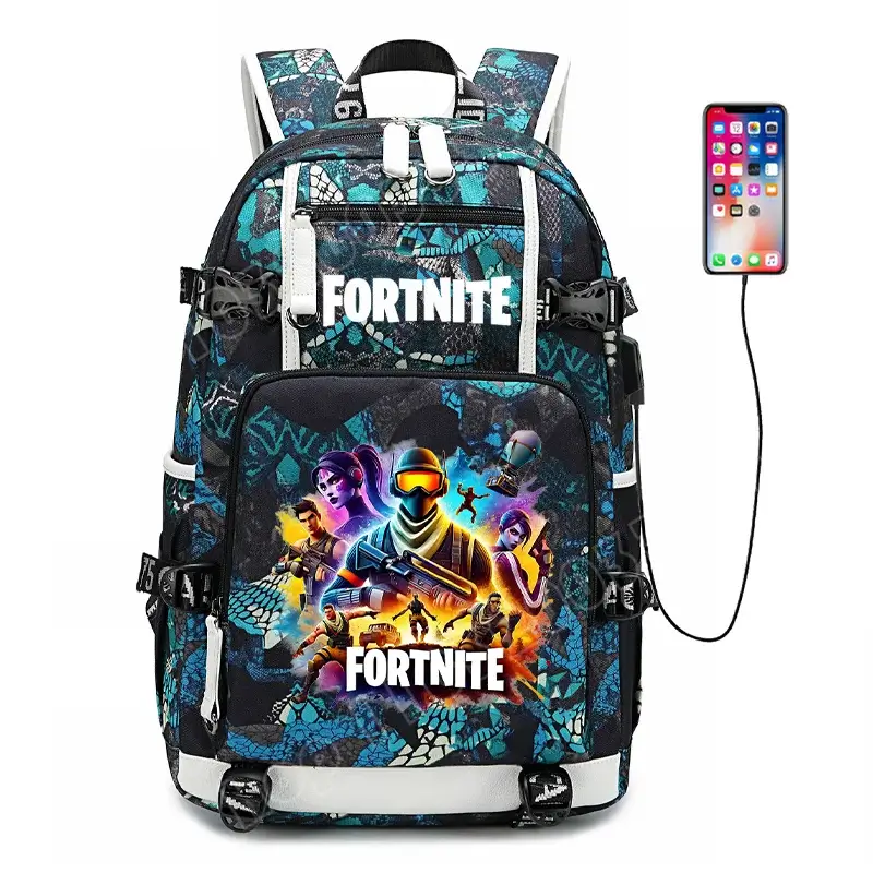 Fortnite Game Print Student Backpack Boys Girls Large Capacity School Bag Waterproof Lightweight Durable Bookbag Birthday Gift