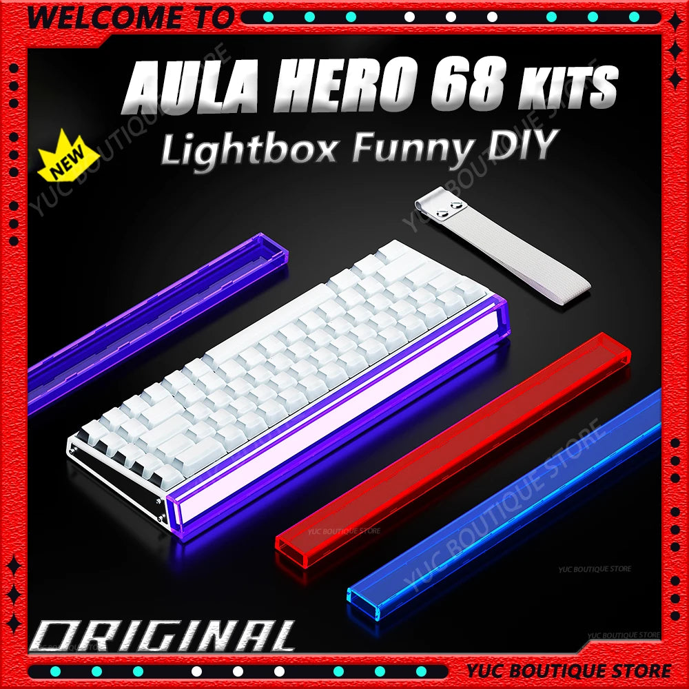 Novo AULA HERO 68HE/ULTRA — Kits de autocolantes, teclado gaming com interruptores magnéticos e acessórios para teclado mecânico com fios personalizado para e-sports