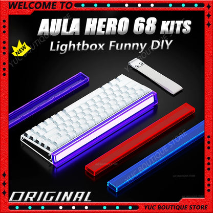 Novo AULA HERO 68HE/ULTRA — Kits de autocolantes, teclado gaming com interruptores magnéticos e acessórios para teclado mecânico com fios personalizado para e-sports