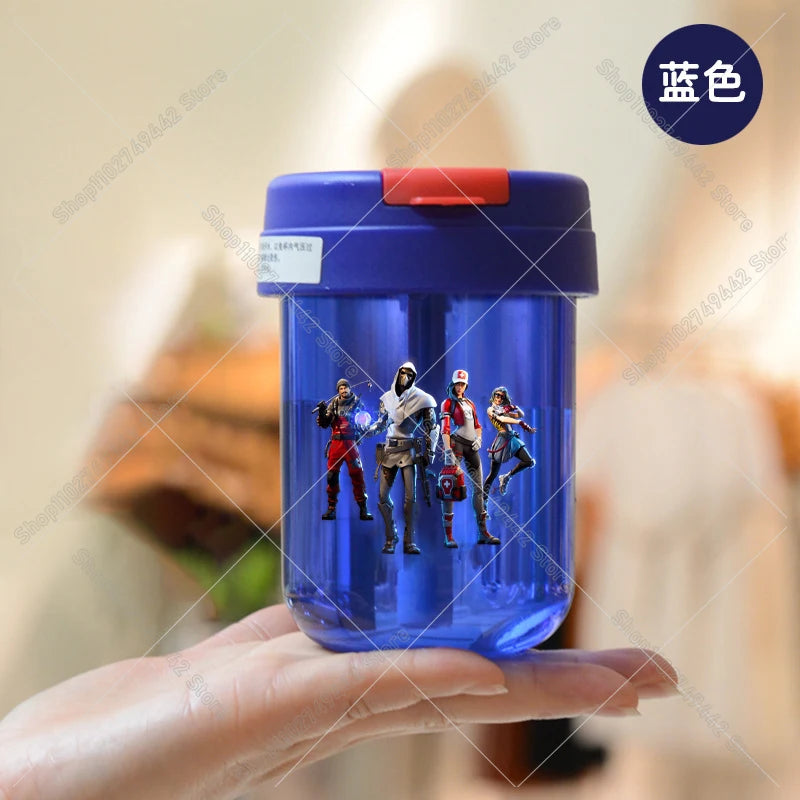 Game Fortnites Mini Straw Cups School Student Plastic Water Bottle Children Leak-proof Coffice Milk Cups Travel Outdoor Office