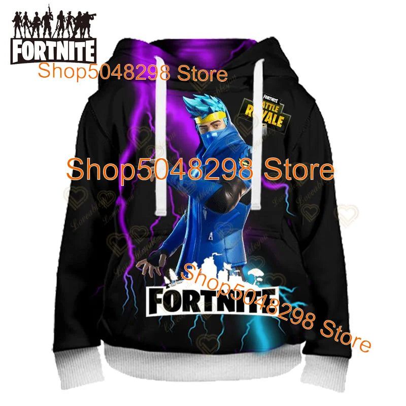 Fortnite Hoodies Pullover Sweatshirt Victory Royale 3D Hoodies Streetwear Hooded Clothes Tops for Kids Birthday Gifts