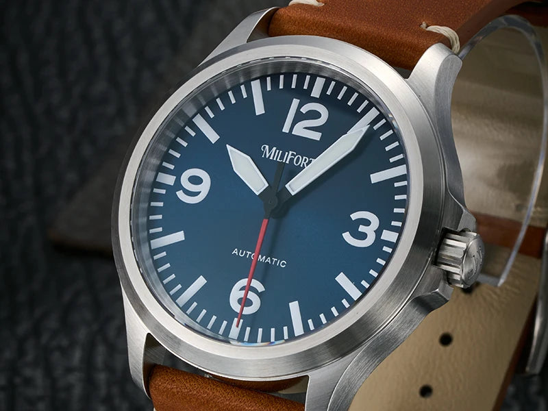 Milifortic M096 Men's Pilot Watch Large Arabic Numerals Military Style NH38 Auto Watch BGW9 Luminous 100M Waterproof Field Watch
