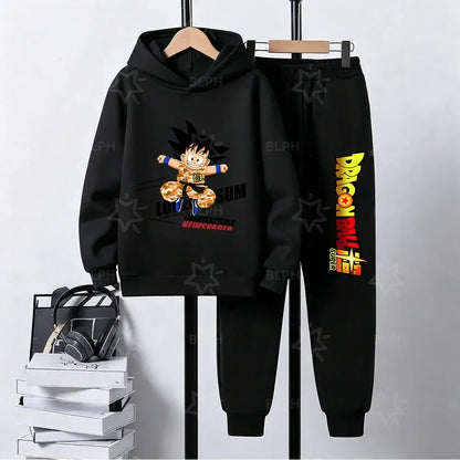 Kids Dragon Ball Camo Goku Printed Hoodie Set Casual Loose Comfortable Long Sleeve Sweatshirt Pants 2 Piece Outfits for Boys, Produit gaming premium Fraquane
