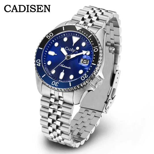 CADISEN New Luminous Men Mechanical Wristwatches Ceramic Bezel MIYOTA 8215 Sapphire Glass Automatic Watch Men relogio masculino
