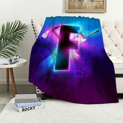 F-Fortnite Logo Game Blanket Soft Throw Blanket for Picnic Bed Sofa Home Bedroom Cozy Warm Comfortable