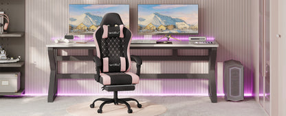 WOLTU Swivel Computer Chair with Massage Function Ergonomic Office Chair with Pillow & Footrest Height Adjustable Gaming Chair