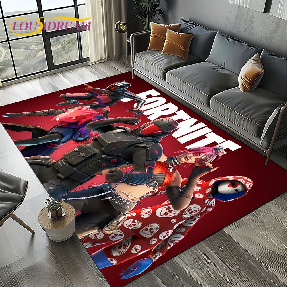 2025 Games 3D F-Fortnite Cartoon Carpet Rug for Living Room Bedroom Home Sofa Decoration,Kids play Area Rug Non-slip Floor Mat