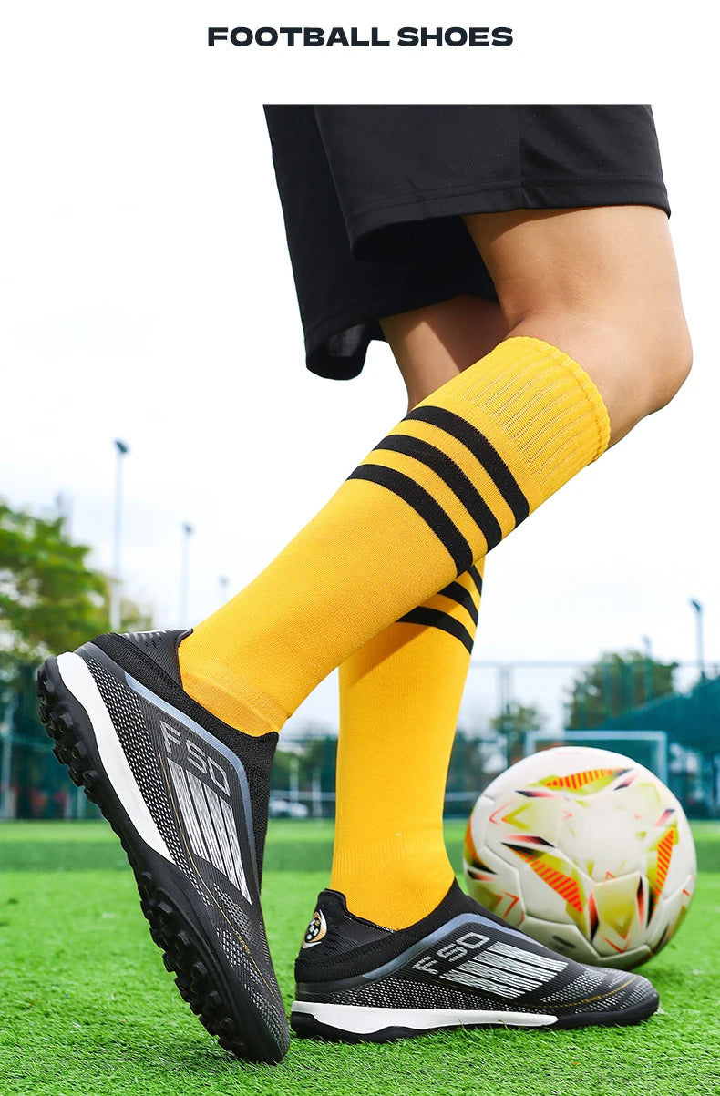 Men's Football Boots Futsal Ultralight Soccer Shoes Training TF Match Long Spikes Breathable Indoor Sneakers Cleats Drop Shipping