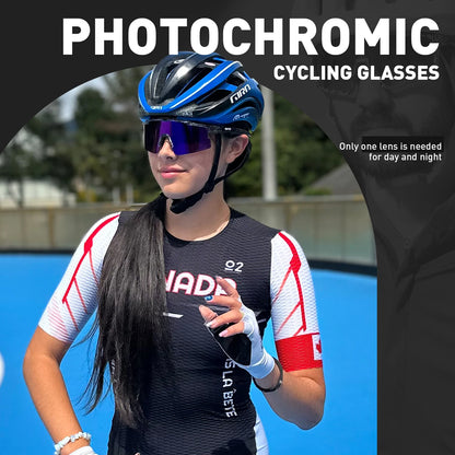 Kapvoe Outdoor Photochromic Bicycle Sports Glasses Men Women Road Cycling Sunglasses UV400 MTB Cycling Eyewea Driving Goggles