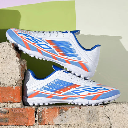 TF Soccer Cleats Children Kids Boys Girls PU Fabric Upper Rubber Sole Non-slip Wear-resistant Training Shoes