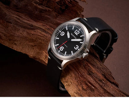 Milifortic Military Watch 39mm NH38 Automatic Mechanical Movement Retro Sapphire Crystal BGW9 Lume Leather Strap 10Bar Watch for Men