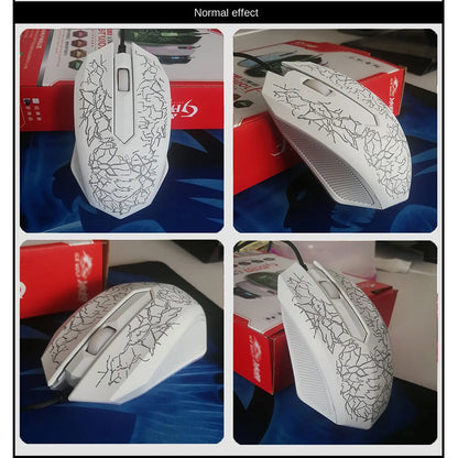 Mouse da gaming cablato USB 2400 DPI con retroilluminazione LED, mouse professionale per gamer, ergonomico, per PC, laptop e MacBook