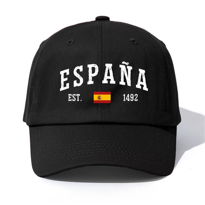 1pc ESPANA Print Baseball Cap for Adults,Minimalist Retro Style Casual Soft Adjustable Dad Hat,Perfect As Gift