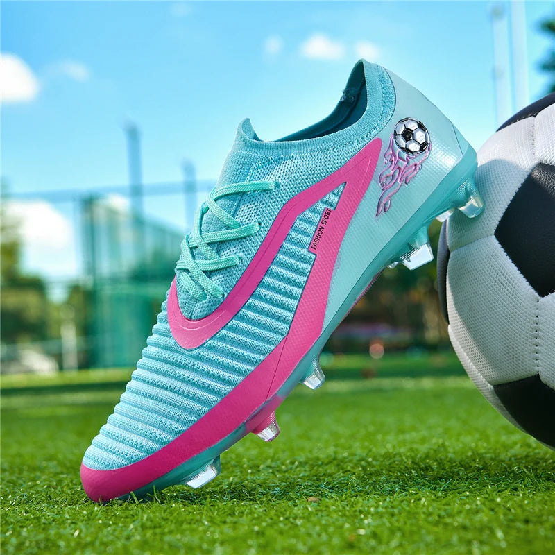 New Men Soccer Shoes Adult Non Slip Football Boots Outdoor Sport Boys Long Spikes Training Cleats Breathable Match Comfortable