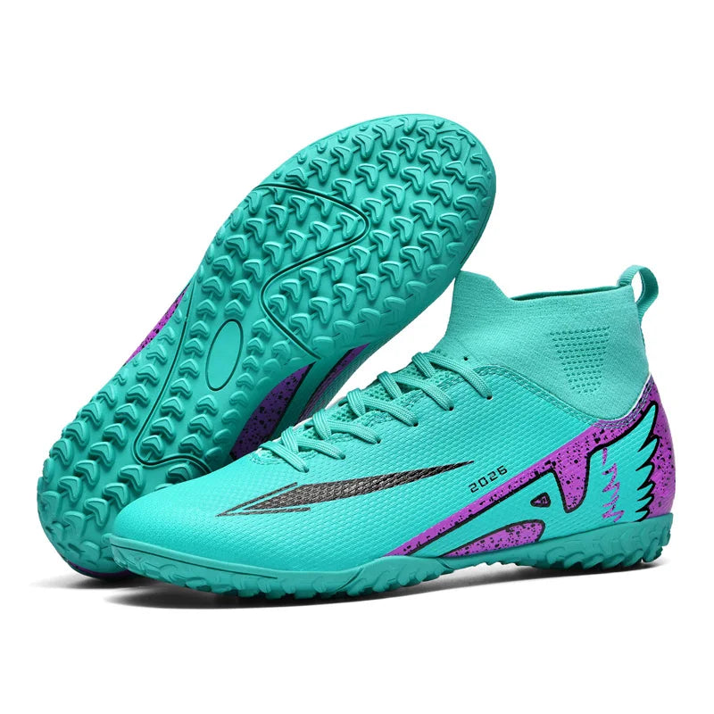 Chaussures de Football pour hommes et femmes, chaussures de sport en plein air, chaussettes ultralégères, antidérapantes, baskets de Futsal, nouvelle mode