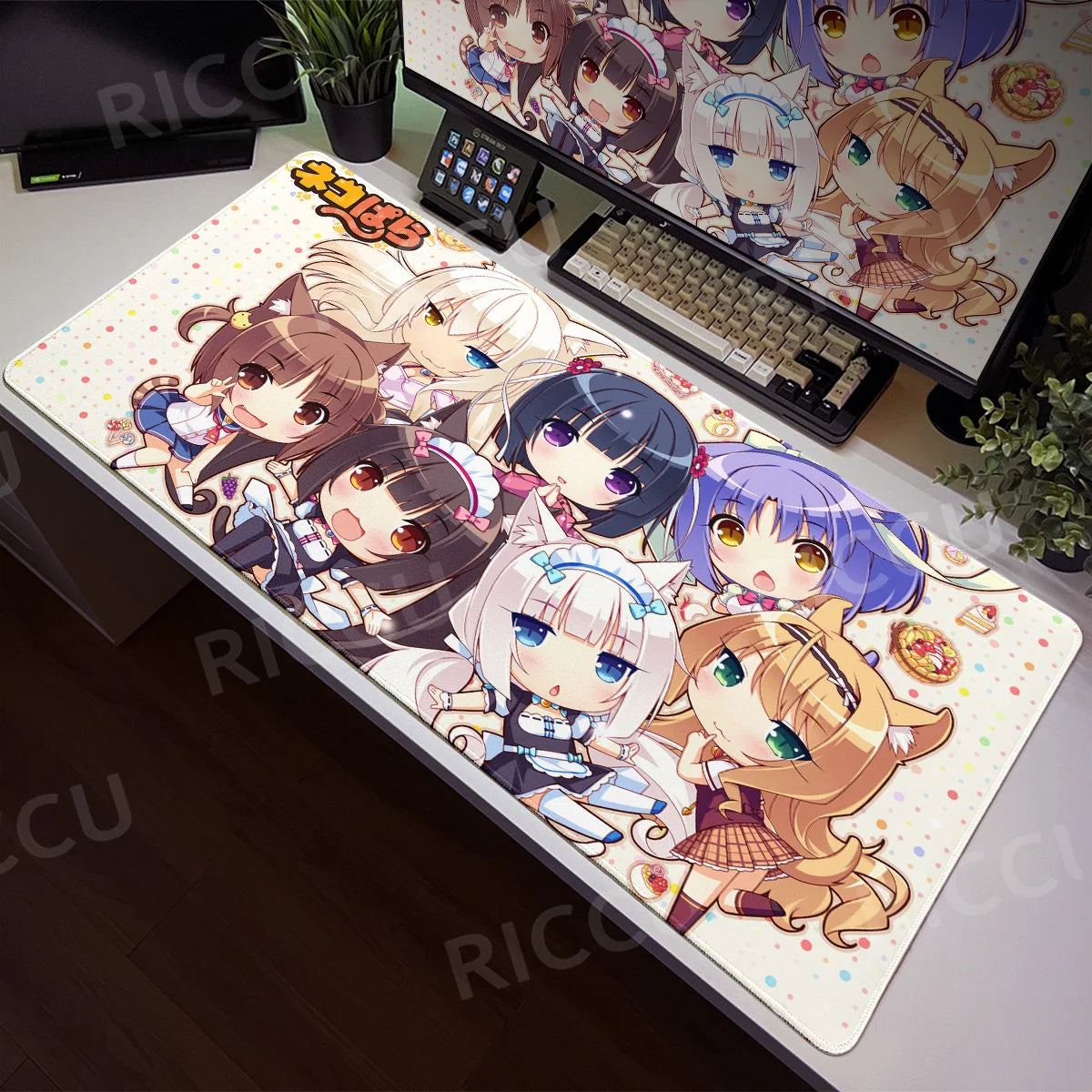 Nekopara XXL Home HD Computer Desk Mouse Anime Large Mouse Pad Office Laptop Computer Desktop Mat Game Accessories Tech
