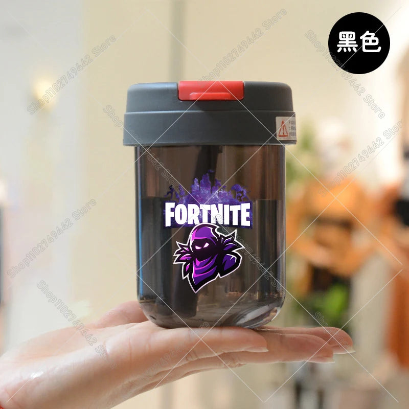Game Fortnites Mini Straw Cups School Student Plastic Water Bottle Children Leak-proof Coffice Milk Cups Travel Outdoor Office