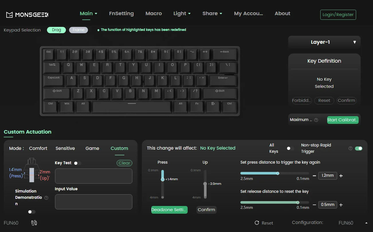 Akko MonsGeek FUN60 PRO&MAX HE Machanical Keyboard Magnetic Switch 60%  Gaming Keyboard Rapid Trigger 8K Custom Keyboard