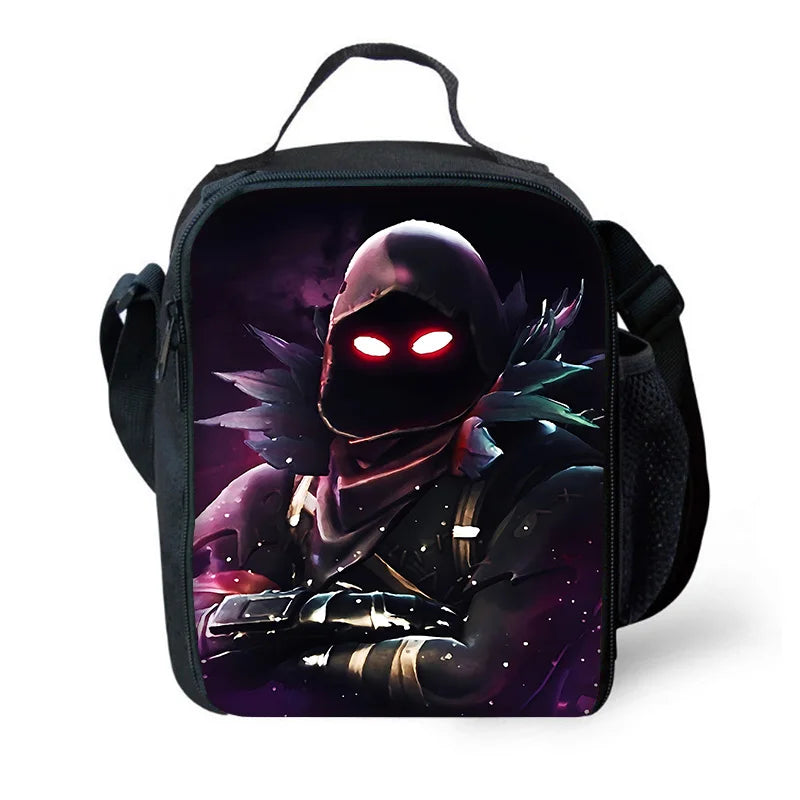 Classic Game Fortnites Child Insulated Large Capacity Bag for Boy Girl Student Outdoor Picnic Resuable Thermal Cooler Lunch Box