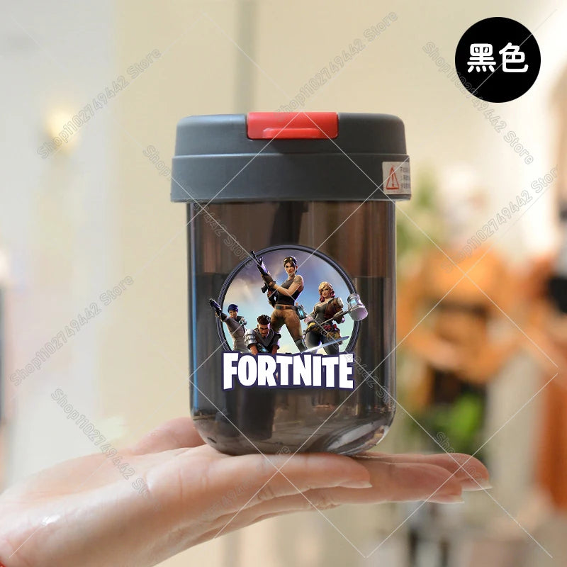 Game Fortnites Mini Straw Cups School Student Plastic Water Bottle Children Leak-proof Coffice Milk Cups Travel Outdoor Office