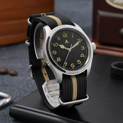 Militado ML08 38mm Quartz Watch VH31 Movement Double Domed Sapphire Crystal Wristwatch Super C3 Green Luminous Vintage Watches