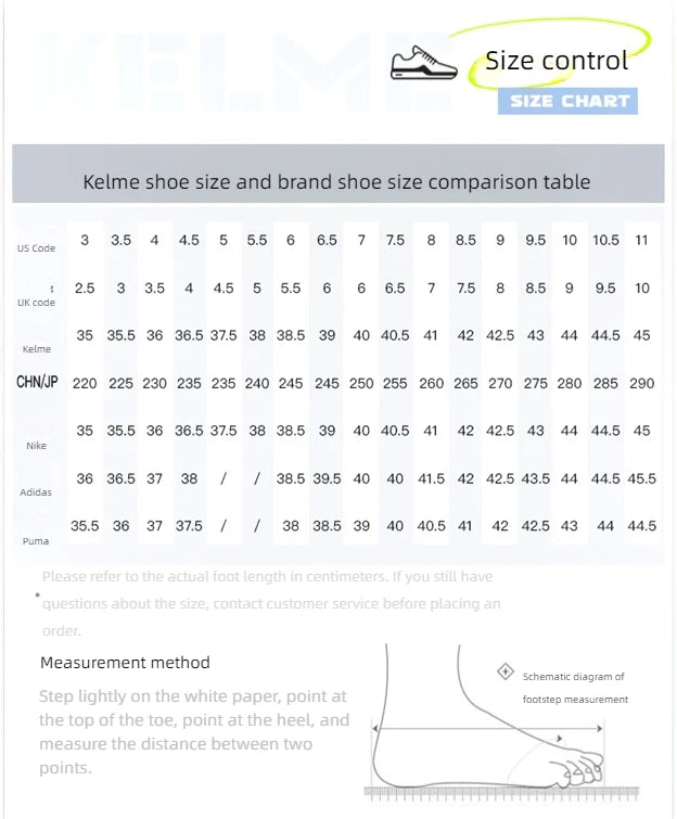 Kelme Soccer Shoes Men's Marauding Mid-Range MG Adult Game Short Spikes Professional Training Human Grass Football Shoes