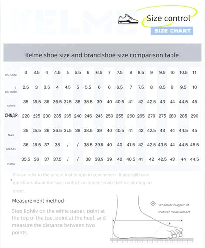 Kelme Soccer Shoes Men's Marauding Mid-Range MG Adult Game Short Spikes Professional Training Human Grass Football Shoes