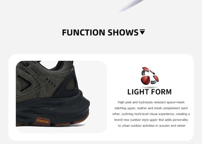 ‌Hikeup Men's Outdoor Hiking Shoes Lightweight Energy Return Trekking Walking Sports Shoes with Strong Grip & Support