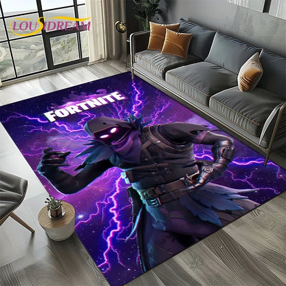 2025 Games 3D F-Fortnite Cartoon Carpet Rug for Living Room Bedroom Home Sofa Decoration,Kids play Area Rug Non-slip Floor Mat