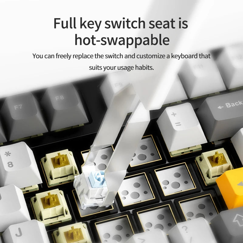 Ajazz AK35I V3 MAX 8000mAh battery Gaming mechanical keyboard Tri-mode Wired Bluetooth Wireless Hot-swappable TFT color screen