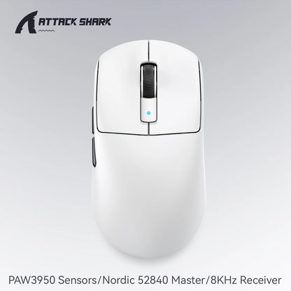 ATTACK SHARK R6 PAW3950MAX Wireless Gaming Mouse, 39g Ultralight, 8KHz Polling Rate, 42,000 DPI, Tri-Mode Bluetooth & 2.4G Gaming Mouse