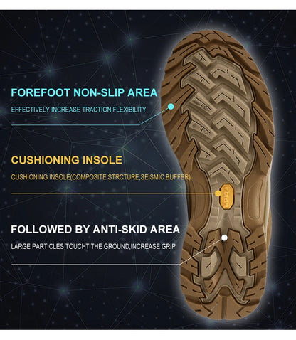 HIKEUP Non-Slip Wear-Resistant Outdoor Hiking Shoes, Breathable Splashproof Climbing Sneakers for Men, Trekking, Tourism, Mountain Shoes