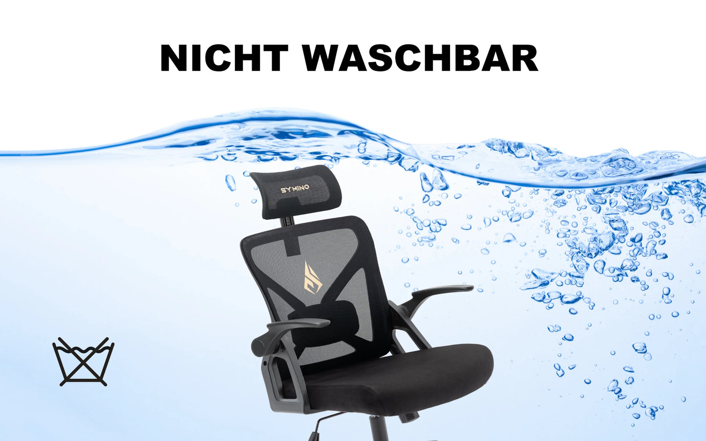 Symino Ergonomic Office Chair with Adjustable Headrest, Armrests & Lumbar Support, Rotating Rocker Executive Desk Chair for Home and Work