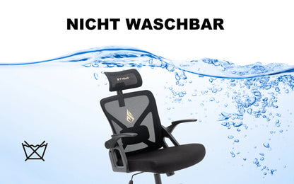 Symino Ergonomic Office Chair with Adjustable Headrest, Armrests & Lumbar Support, Rotating Rocker Executive Desk Chair for Home and Work