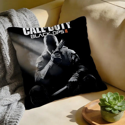 Cushion Cover Washed Linen Soft Breathable Decorative Case for Sofa Home Pillow cover Game C-Call of D-Duty Black Ops