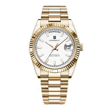 Luxury Corgeut 36MM Men Watch ST1644 Automatic Mechanical Wristwatch Sapphire Relogio Masculino 10BAR Day Swim dress Watches