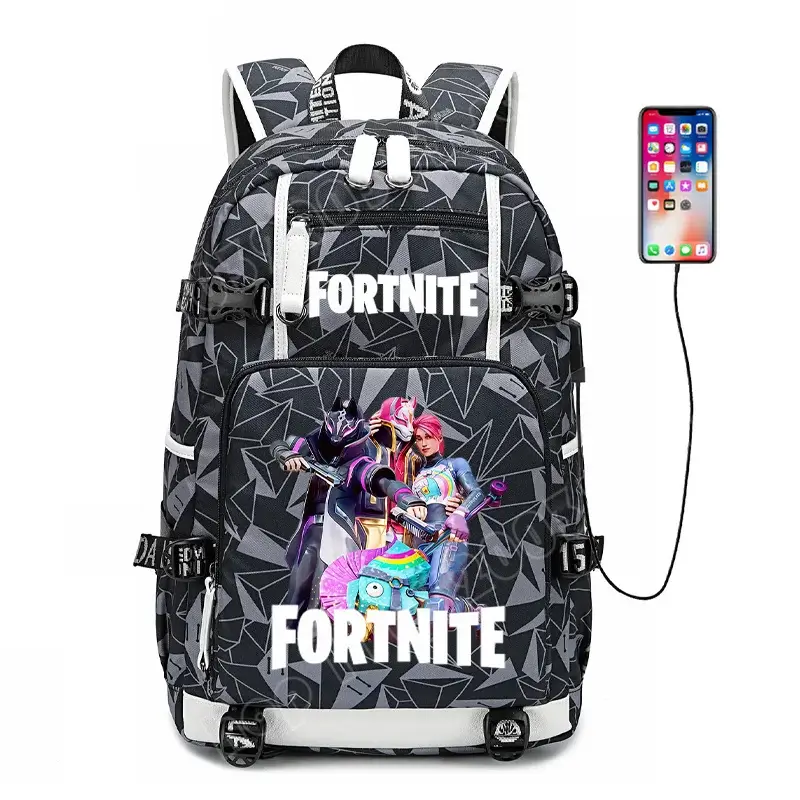Fortnite Game Print Student Backpack Boys Girls Large Capacity School Bag Waterproof Lightweight Durable Bookbag Birthday Gift
