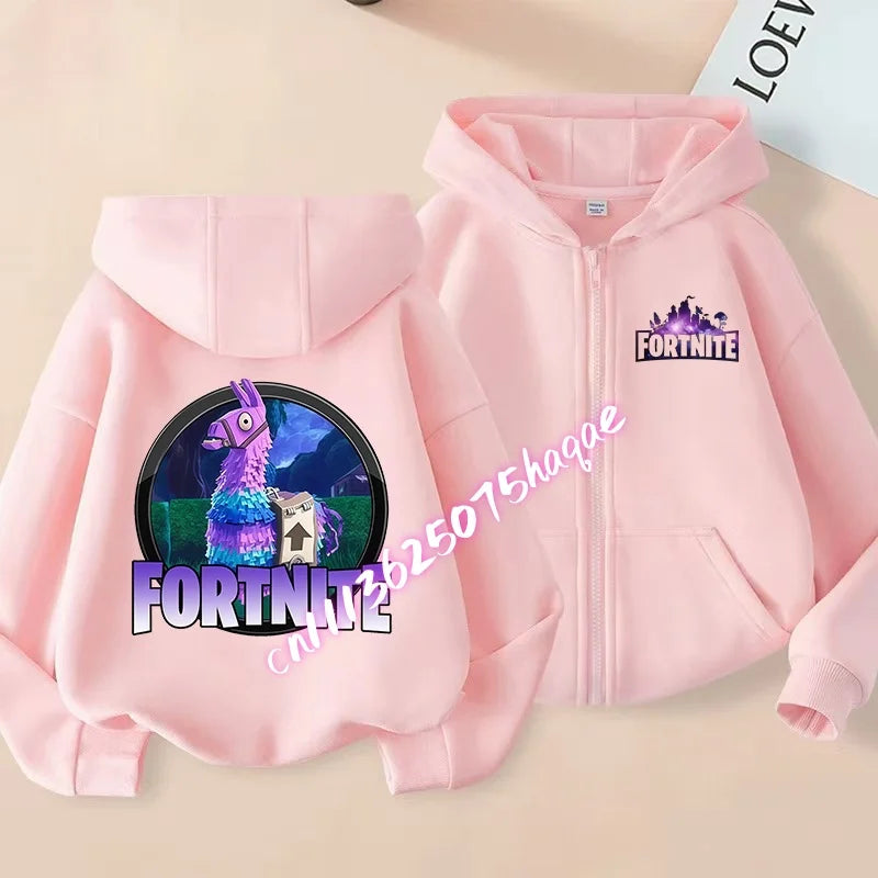 New Fortnites Child Zip-up Hoodie Cartoon Anime Hoodies Casual Breathable Kids Boys Coat Jackets 2026 Spring Children Clothing