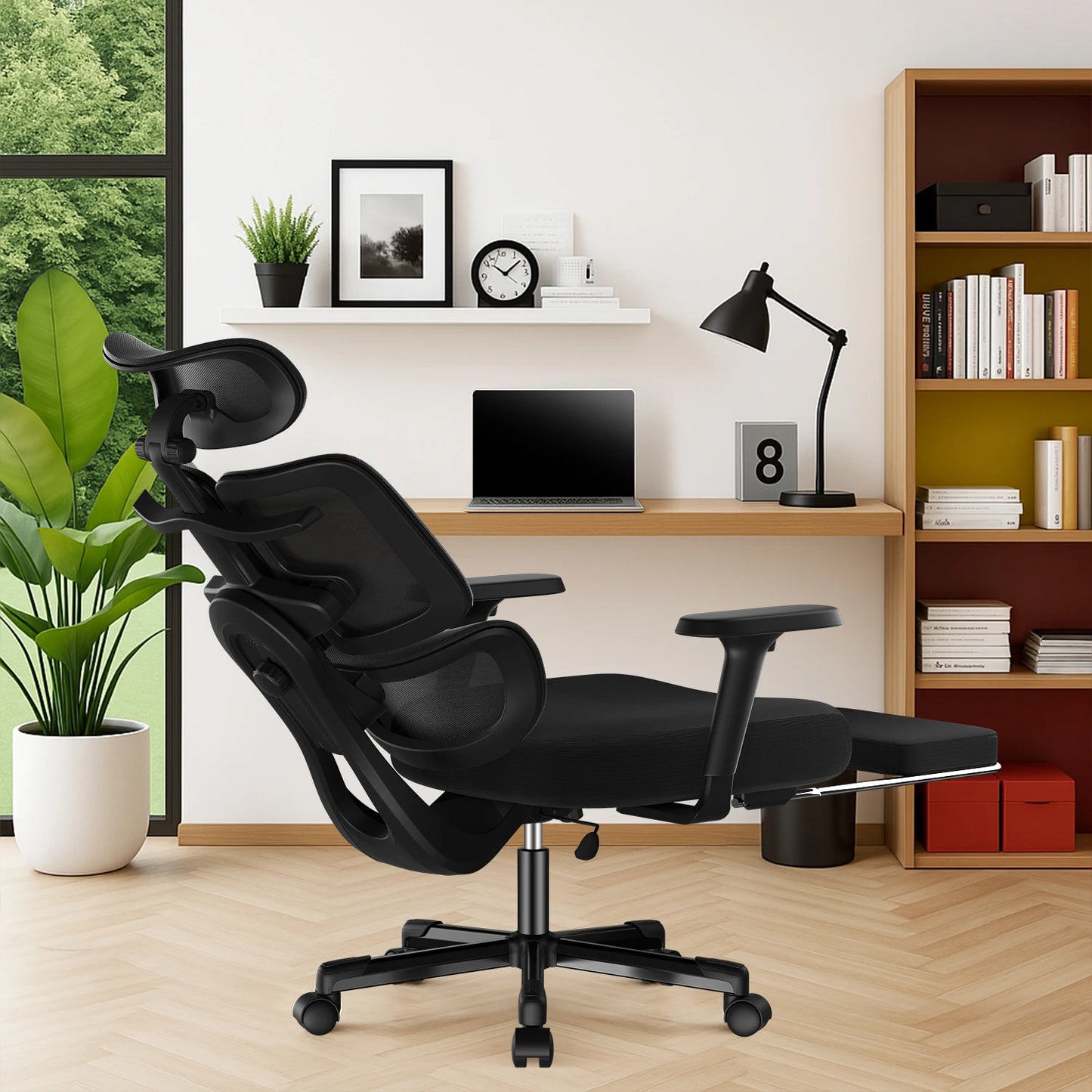 AUTHMIC Premium Ergonomic Office Chair with 6D Adjustable Armrests, 3D Headrest, 3-Zone Backrest, 200kg Capacity, Reclining 90°-160°