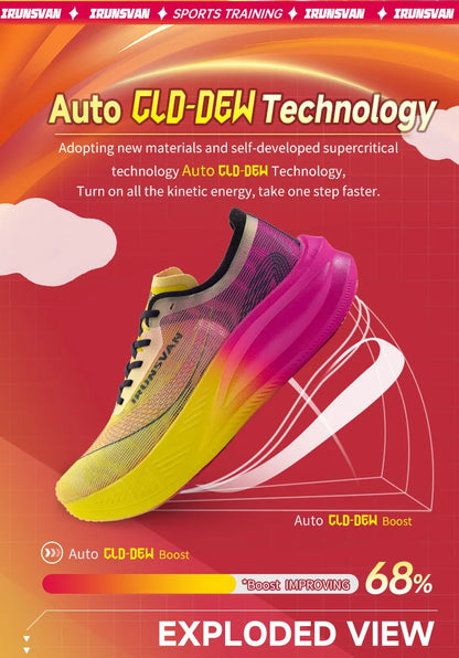 IRUNSVAN Scarpe da corsa professionali da maratona da uomo con piastra in carbonio in nylon, scarpe sportive da strada, scarpe da ginnastica leggere da donna, sneakers sportive