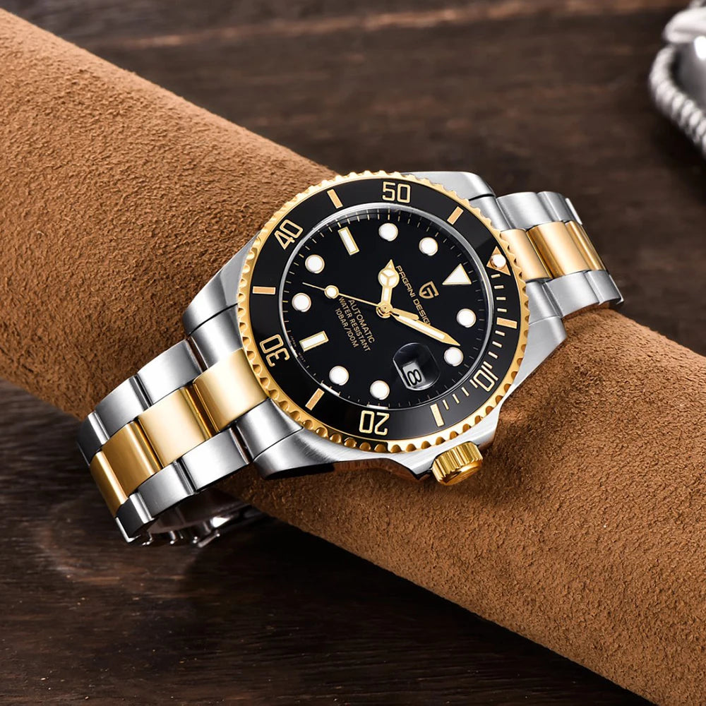 New PAGANI DESIGN Diving Automatic MechanicalWatch Luxury Sports WaterproofWatch Stainless Steel Sapphire Luminous Watch for Men