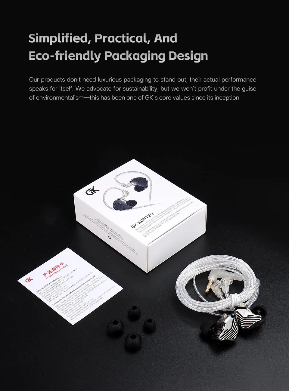 Kz Gk Kunten 1DD Dynamic Drive Earphone Hifi IEMs in ear Earbuds 2pin Detachable Cable Metal Gamer Audiophile headset