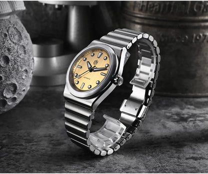 San Martin 40mm Men Sports Watch SS Brushed Dial Integrated Bracelet Miyota 90S5 Original Design Automatic Mechanical SN0149