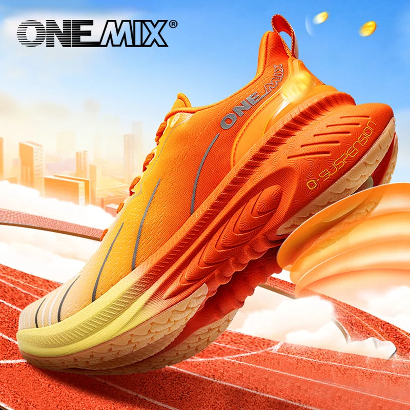 ONEMIX Nieuwe hardloopschoenen met demping voor heren, geschikt voor intensieve hardlopers, met veters, sportschoenen voor dames, antislip, outdoor, atletische herensneakers