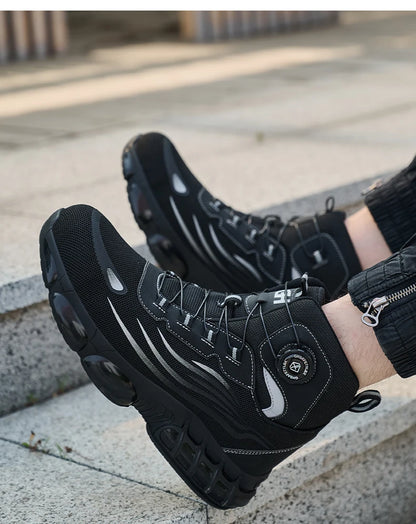 Taille 47 48 bottes de sécurité de travail hommes haut anti-crevaison sécurité bout en acier chaussures de travail Protection hommes chaussures de sécurité chaussures