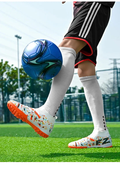 Chaussures de football pour hommes, chaussures de soccer professionnelles, chaussures de futsal d'extérieur, chaussures de soccer unisexes pour terrain synthétique, chaussures de soccer respirantes pour entraînement et mat