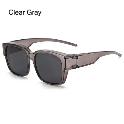Polarized Fit Over Glasses Sunglasses Trendy Square Wrap Around Shades UV400 Protection Sun Glasses Can Be Worn Over Other Glass