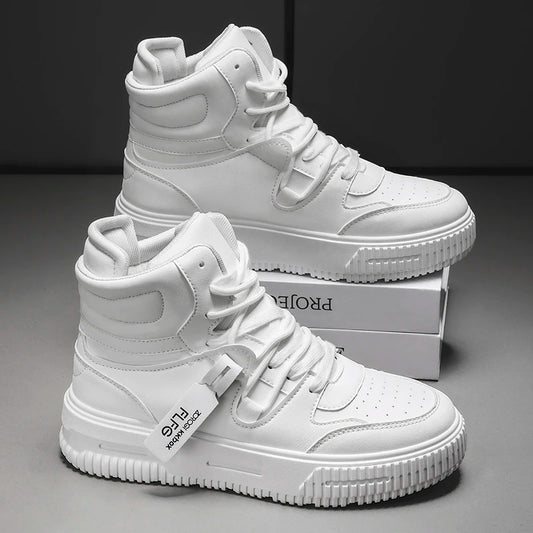 New Fashion Casual Sneakers High Top Skateboard Shoes Student Boots Men and Women Trend Wear Resistant Two-Color Couples
