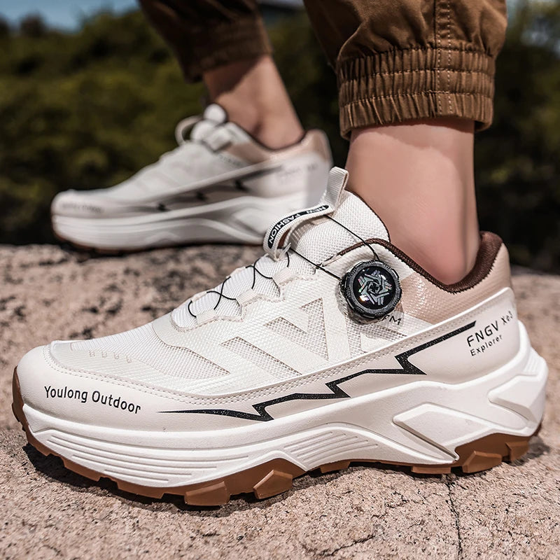 Zapatillas de senderismo transpirables para hombre — Hebilla giratoria, suela antideslizante