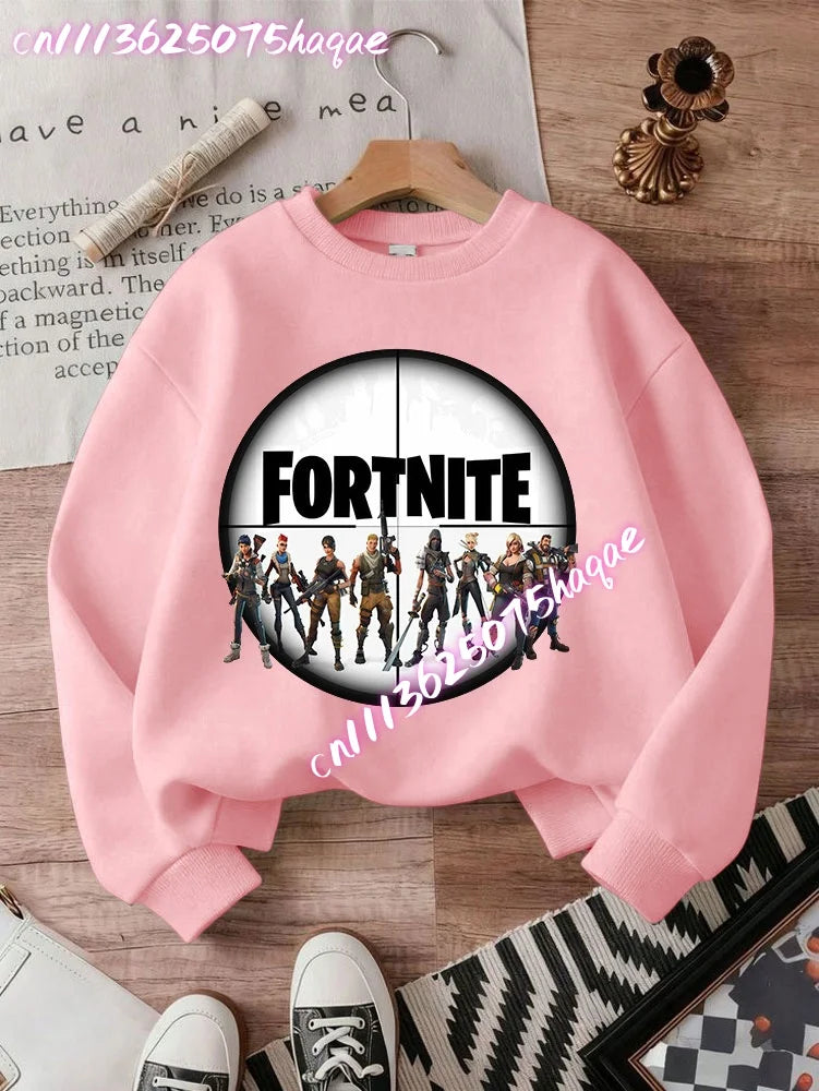 New Fortnite Kids Sweatshirts Cartoon Game Character Printed Hoodie Autumn Casual Children Tops Winter Baby Boys Clothing